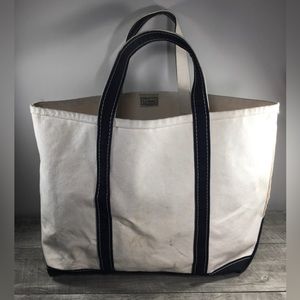 Vintage L.L. Bean Boat & Tote Cotton Shopping Shopper Handbag Purse Shoulder Bag